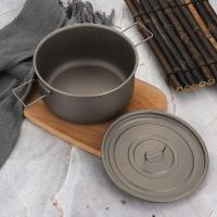 Olla para exteriores de gran capacidad, olla colgante de titanio de 1,8 litros con sistema digestivo de tapa, camping portátil ultraligero y - details 9
