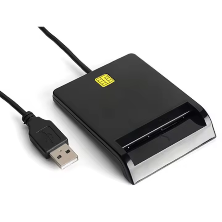 Lector - Lector electrónico de DNI, compatible con tarjeta inteligente o Smart Card, negro - 1
