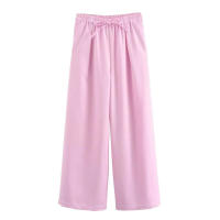 - Primavera Verano 2025 Moda Mujer Chaleco Cuello Alto con Cinturón Sin Mangas + Pantalones Largos de Pierna Ancha de Cintura Alta - details 2