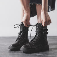 Botas de Malla Transpirable Martin para Mujeres Estilo Británico Versátil con Taco Medio Delgado - details 1