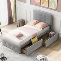 Cama de Almohada Ajustable en Altura 90 x 200 cm Marco de Muebles para Hogar - details 5