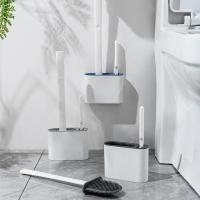 Cepillo De Inodoro Colgante Con Soporte Largo Cepillo De Limpieza De Baño Con Pincel Suave De Silicona Accesorios Ecológicos Para El Hogar - details 0