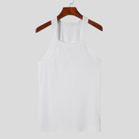 Chaleco Racerback ajustado sin mangas para hombre, Top blanco y negro, primavera y verano - details 3