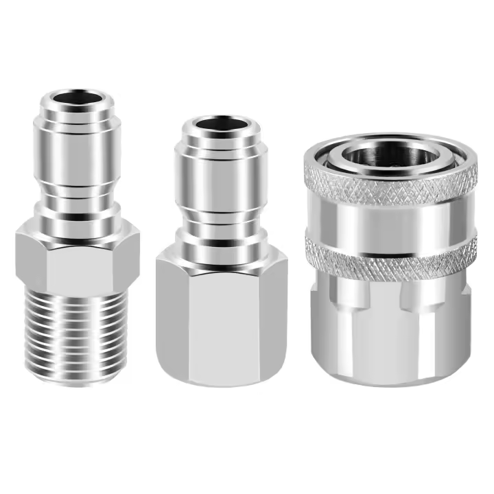 Kit de conector rápido NPT Macho y hembra de 3/8 pulgadas, juego de adaptador de lavadora a presión y 1 pieza NPT de 3/8 pulgadas, arandelas a presión rápidas - 1
