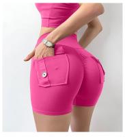 Pantalones cortos de Yoga para mujer, mallas Push Up de cintura alta con bolsillo, para gimnasio, Fitness y correr - details 0