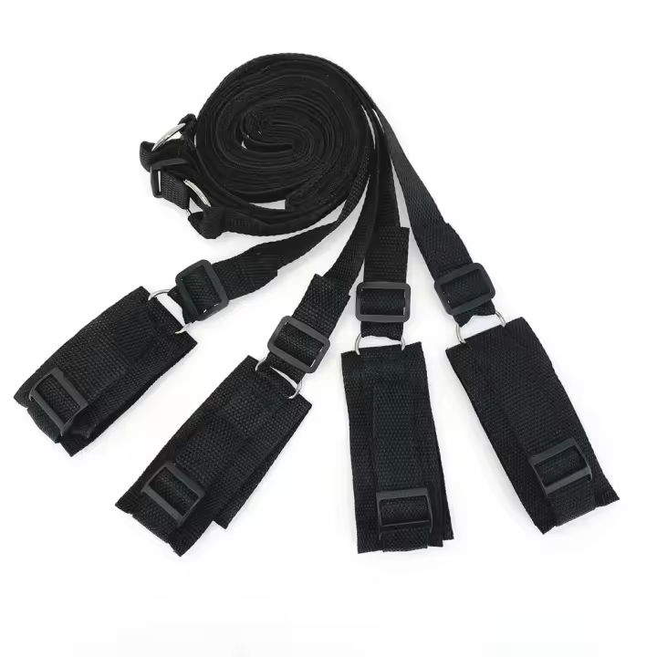 Conjunto de Bondage BDSM, juego para adultos, esposas, tobilleras, juguete para pareja, producto sexual esclavo, sistema de correas de cama eróticas, SM suave - 1
