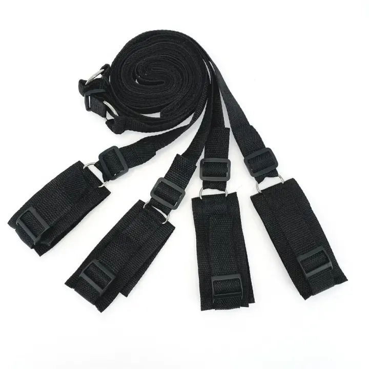 Conjunto de Bondage BDSM, juego para adultos, esposas, tobilleras, juguete para pareja, producto sexual esclavo, sistema de correas de cama eróticas, SM suave - 1