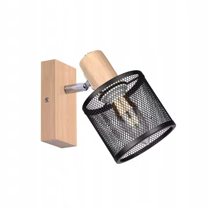 CBJKTX Plafón 1 Puntos efecto madera negro - plafón E14 regulable 350 °   4 bombillas máx 40w modernas para dormitorio cocina. - 1