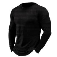 Camiseta deportiva informal de manga larga con cuello redondo para hombre, adecuada para fiestas - details 2