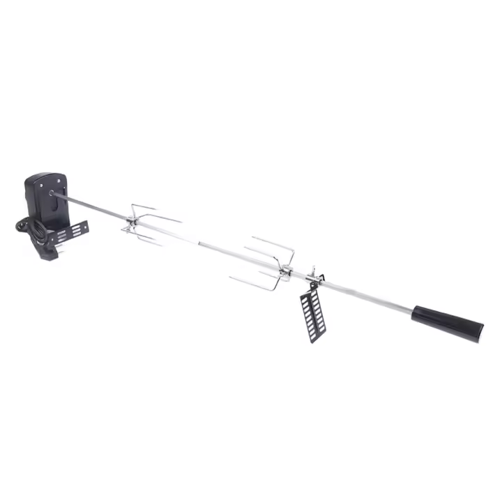 Asador con motor, 80 cm, incluye 2 agujas de carne, pincho giratorio profesional para barbacoa (220-240 V) - 1