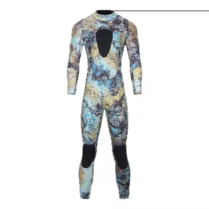 Traje de neopreno de 3MM de camuflaje de una pieza, traje de baño de manga larga de cuerpo completo, cálido, a prueba de frío, para buceo, natación, surf - 1