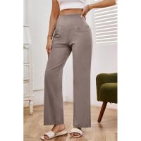 Pantalones de pierna ancha para mujer, cintura alta, lisos, rectos, tres nuevos en otoño, moda coreana, cómodos - details 15