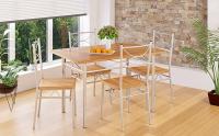 Juego de comedor mesa y 4 sillas roble oscuro grupo de cocina set de comedor mueble salon mobiliario