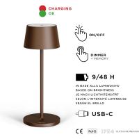Lámpara LED recargable USB de Mesa Regulable - Larga duración - Luz regulable (Dimmer) con un toque - Casa y restaurante - Protección IP54 - Dorado Oscuro - details 51