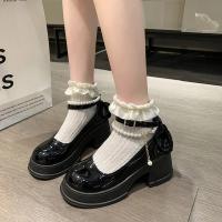 Zapatos de tacón alto con falda para mujer, calzado con hebilla de perlas, ideal para Banquete de negocios, primavera y verano - details 3