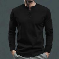 Día del padre Ropa transfronteriza de primavera y otoño Camiseta para hombres europeos y americanos Camisa básica Henry de manga larga para hombres - details 14
