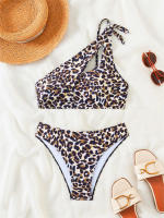 Bikini de un hombro para mujer, traje de baño negro liso, conjunto de dos piezas, ropa de playa, 2024 - details 14