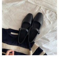 Suela blanda de cuero suave con hebilla de una palabra y zapatos planos de boca poco profunda, zapatos de cuero pequeños para dama. - details 20