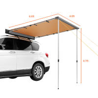SucceBuy Toldo lateral para automóvil, cobertura de sombra de 4.6'x6.6', toldo retráctil PU3000mm UV50+ con bolsa impermeable, perfecto para camiones, SUV, furgonetas y campistas - details 0