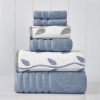 Juego de Toallas de Algodón Orgánico Ultra Suave 137 x 68 x 0,5 cm Tejido de Hilo Azul Jacquard - details 0
