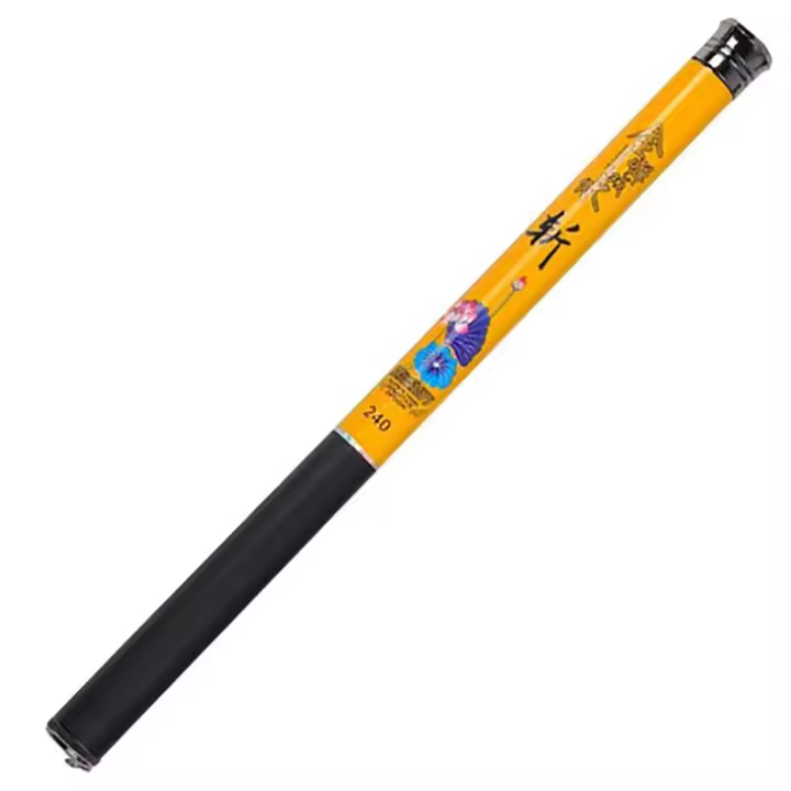 Mini caña de pescar ultraligera de fibra de carbono, caña de pescar telescópica azul y amarilla, fibra de vidrio de 1,8/2,1/2,4/2,7/3,0 m - 1