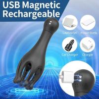 Empaque privado Masajeador de glande masculino sexy con 3 modos de empuje y 9 modos de vibración, entrenador de retardo, vibrador, masturbador de clímax oral, juguetes sexuales para hombres - details 15