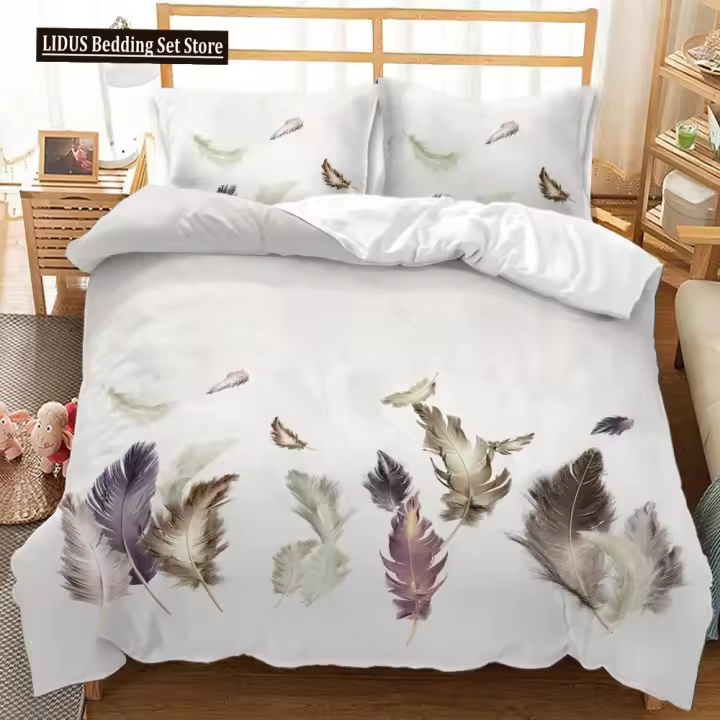 Funda de Edredón de Plumas de Pájaro Patrón de Piel de Animal Tamaño Rey Material de Poliéster - 1