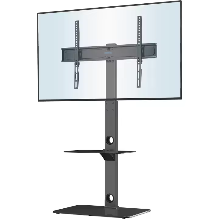 Soporte Universal para TV Ajustable en Altura, 2 Niveles de Vidrio Templado, Hasta 40 Kg, VESA MÁX. 600x400 mm - 1