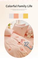 Juego de Ropa de Cama con Diseño de Pato Conejo Oso de Dibujos Animados para Niños Funda de Edredón Cubierta de Cama y Funda de Almohada de Cuatro Piezas - details 1