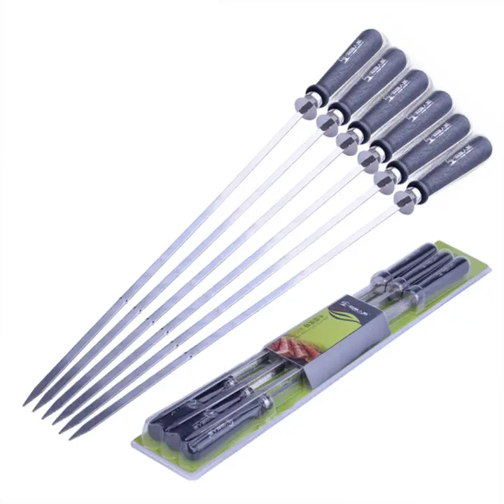 Brochetas de Barbacoa de Acero Inoxidable Resistentes Herramientas para Asar Hot Dogs, Carne de Pez, Verduras Accesorios de BBQ al Aire Libre y Jardín - 1