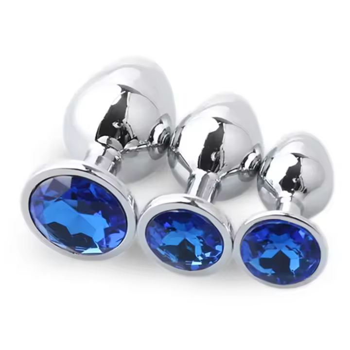 Juego de Plug Anal de Metal 3 Pcs Set para Mujeres/Hombres/Parejas Juguetes Sensuales para Adultos - 1