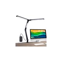 Lampara Escritorio LED, Fuente de Luz Dual Flexo de Escritorio Brazo Oscilante Abrazadera, LED 4 Modos de Color et 4 de Brillo, Control Tactil, de Mesa para Trabajo, Estudiar - details 12