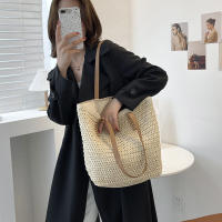Bolso de ratán tejido para mujer, bolsa de hombro de gran capacidad para vacaciones en la playa, informal, a la moda - details 7