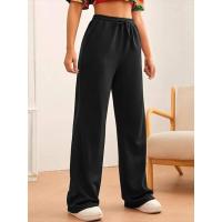 Pantalones de cintura alta y pierna ancha para mujer, pantalones holgados de calidad con cordón, primavera y otoño - details 8