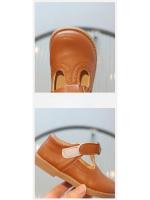 Zapatos de cuero con correa en T para niños y niñas, calzado de moda Vintage Mary Janes, zapatos planos escolares, lazo de gancho, Primavera - details 3