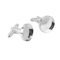 10 Pcs 16Mm Round Blank Settings Cufflinks Diy Craft Findings Charm