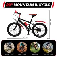 Bicicleta de Montaña de Acero de Carbono Ajustable a la Altura Estilo Urbano con Frenos de Caliper, Botella de Agua, Compas Material de Acero al Carbono Deportes y Exteriores - details 6