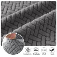 Funda elástica para asiento de silla de comedor, fundas para sillas de Color sólido Jacquard, fundas de cojín para silla antipolvo extraíbles, para Hotel y hogar, 1 ud. - details 3