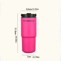 Taza de agua con pajita para coche de acero inoxidable 316, botella de agua aislada de doble bebida de 750ML, botella termo de gran capacidad a prueba de fugas - details 0