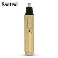 Kemei-Mini recortador de pelo de nariz eléctrico 6616, afeitadora portátil para cejas y orejas, limpiador de eliminación seguro, alta calidad, ecológico, dorado - details 0