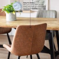 Marrón x4 - Pack de 4 sillas de Comedor, diseño nórdico y Vintage con Asiento Acolchado y Respaldo ergonómico, Color marrón - details 7
