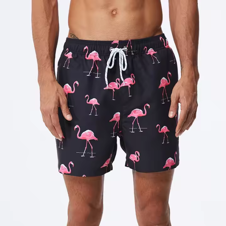 Pantalones cortos deportivos para hombre, ropa de playa de poliéster con estampado, traje de baño de surf - 1