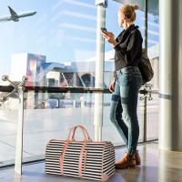 Traje plegable de las mujeres bolsa de viaje multifuncional de gran capacidad de gran PU bolsa de equipaje de mano - details 19