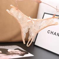 Lencería Sexy para mujer, bragas transparentes con abertura en la entrepierna, tangas con lazo sólido, ropa interior de encaje - details 4