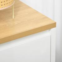 Taburete de Almacenamiento de Armario de Sala con 3 Puertas Estante Ajustable para Cocina Blanco - details 16
