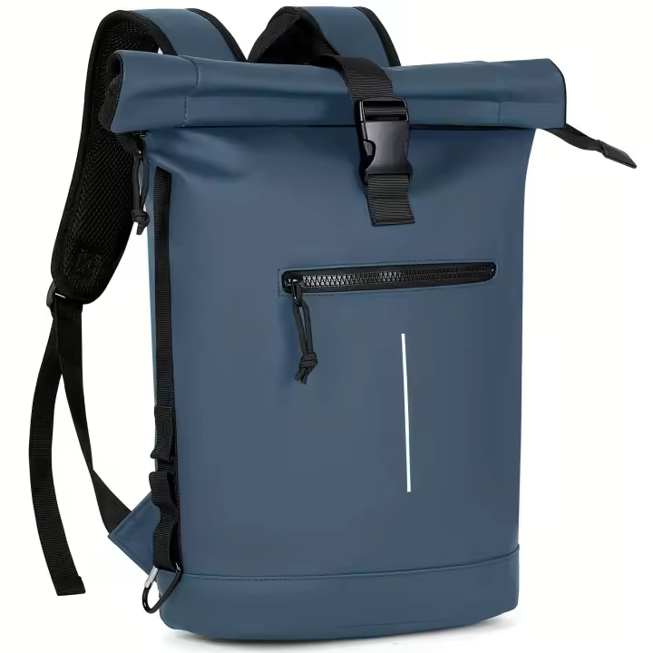 LEKE - Mochila con Tapa para Hombres y Mujeres, Gran Mochila para Portátil de 17 Pulgadas con Compartimento para Ordenador, Elegante Mochila de Viaje para Ciclismo, Universidad, Escuela, Trabajo - Azul - 1