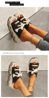 Nuevas zapatillas tejidas con bloques de color de cuña de verano para mujer, sandalias de tacón alto con cordones de paja de gran tamaño - details 7