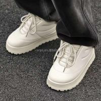 Nuevos zapatos de pan duraderos, de alta calidad y a la moda, botines blancos gruesos, punk corto y regordete para hombre que aumenta la altura al aire libre - details 2