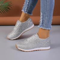 Zapatillas de deporte vulcanizadas con cordones y lentejuelas planas de malla informales cómodas a la moda para mujer, calzado deportivo para correr al aire libre, otoño - details 2