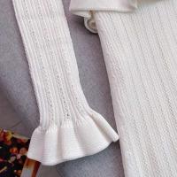 YuooMuoo marca de moda de una sola pieza de punto Maxi mujeres elegante con cuello en V con volantes cintura delgada ceñido al cuerpo Vestido de fiesta - details 8